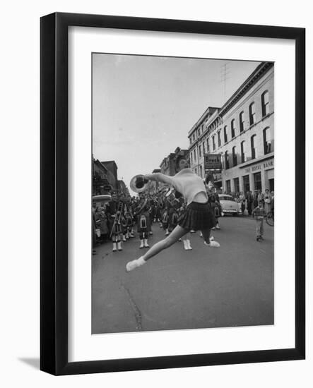 Cheerleaders Parading Prior to a Football Game Between Queens College and the University of Toronto-Lisa Larsen-Framed Photographic Print