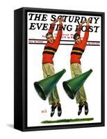 "Cheerleaders," Saturday Evening Post Cover, October 18, 1930-Sam Brown-Framed Stretched Canvas