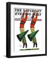 "Cheerleaders," Saturday Evening Post Cover, October 18, 1930-Sam Brown-Framed Giclee Print