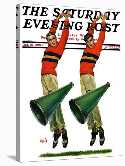 "Cheerleaders," Saturday Evening Post Cover, October 18, 1930-Sam Brown-Stretched Canvas