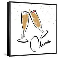 Cheers champagne-OnRei-Framed Stretched Canvas