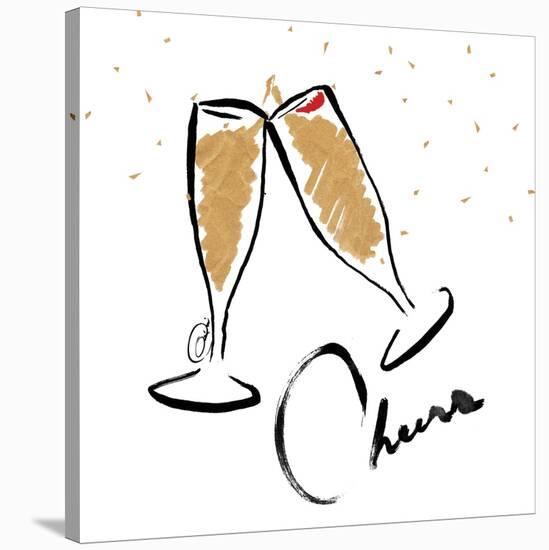 Cheers champagne-OnRei-Stretched Canvas