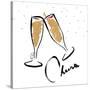 Cheers champagne-OnRei-Stretched Canvas