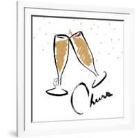 Cheers champagne-OnRei-Framed Art Print