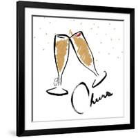 Cheers champagne-OnRei-Framed Art Print