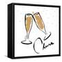 Cheers champagne-OnRei-Framed Stretched Canvas