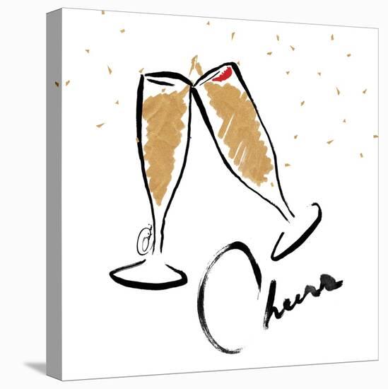 Cheers champagne-OnRei-Stretched Canvas