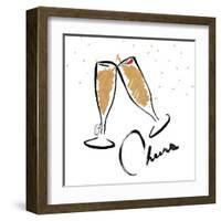 Cheers champagne-OnRei-Framed Art Print