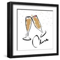 Cheers champagne-OnRei-Framed Art Print