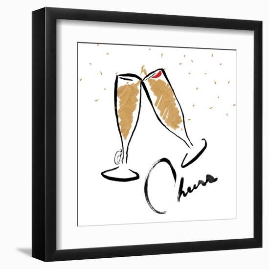 Cheers champagne-OnRei-Framed Art Print