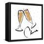 Cheers champagne-OnRei-Framed Stretched Canvas
