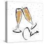 Cheers champagne-OnRei-Stretched Canvas