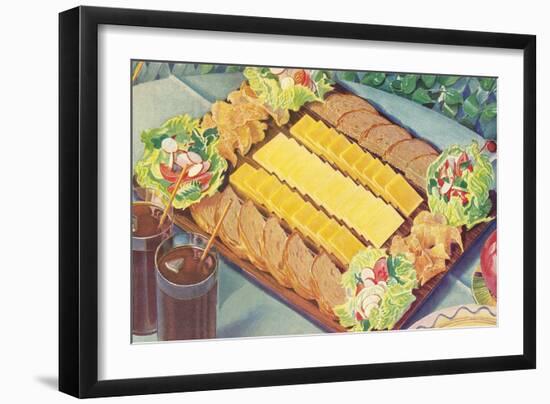 Cheese and Cracker Plate-null-Framed Art Print