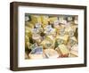 Cheese and Wine for Sale at Market, Florence, Tuscany, Italy-Rob Tilley-Framed Photographic Print