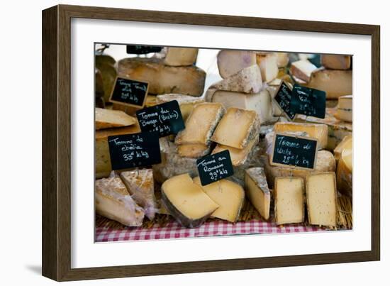 Cheese for Sale at a Market Stall, Lourmarin, Vaucluse, Provence-Alpes-Cote D'Azur, France-null-Framed Photographic Print