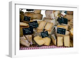 Cheese for Sale at a Market Stall, Lourmarin, Vaucluse, Provence-Alpes-Cote D'Azur, France-null-Framed Photographic Print