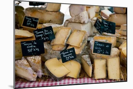 Cheese for Sale at a Market Stall, Lourmarin, Vaucluse, Provence-Alpes-Cote D'Azur, France-null-Mounted Photographic Print