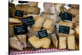 Cheese for Sale at a Market Stall, Lourmarin, Vaucluse, Provence-Alpes-Cote D'Azur, France-null-Stretched Canvas