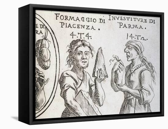 Cheese from Piacenza and Investiture (Pig Bladder) from Parma-null-Framed Stretched Canvas