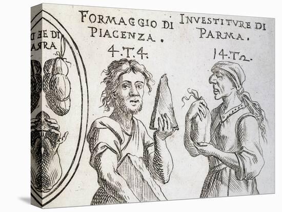 Cheese from Piacenza and Investiture (Pig Bladder) from Parma-null-Stretched Canvas