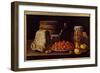 Cheese, Fruit and Recipient. Painting by Luis Melendez (1716 - 1780), Spanish School, 18Th Century.-Luis Egidio Menendez or Melendez-Framed Giclee Print