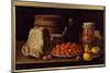 Cheese, Fruit and Recipient. Painting by Luis Melendez (1716 - 1780), Spanish School, 18Th Century.-Luis Egidio Menendez or Melendez-Mounted Giclee Print