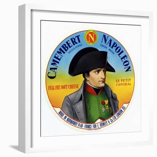 Cheese Label "Camembert Napoleon", "Le Petit Caporal", Made in Normandy for Rowley and Co, London-null-Framed Photo