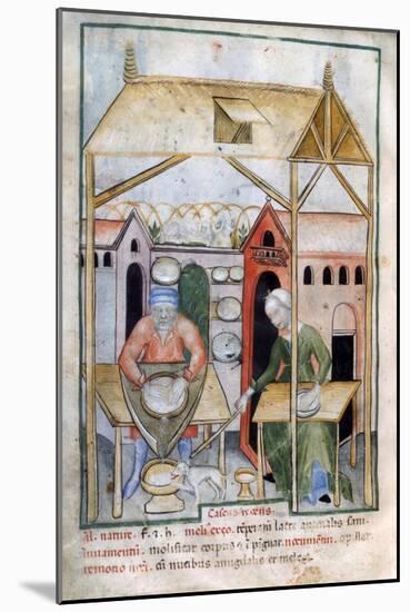 Cheese Manufacture, 1390-1400-null-Mounted Giclee Print
