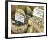 Cheese on Market Stall, Cours Massena, Old Town, Vieil Antibes, Antibes, Cote D'Azur, French Rivier-Wendy Connett-Framed Photographic Print