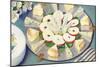 Cheese Plate with Apple Slices-null-Mounted Art Print