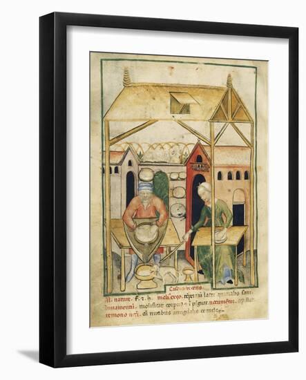 Cheese Production Miniature from the Tacuinum Sanitatis-null-Framed Giclee Print