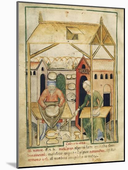 Cheese Production Miniature from the Tacuinum Sanitatis-null-Mounted Giclee Print