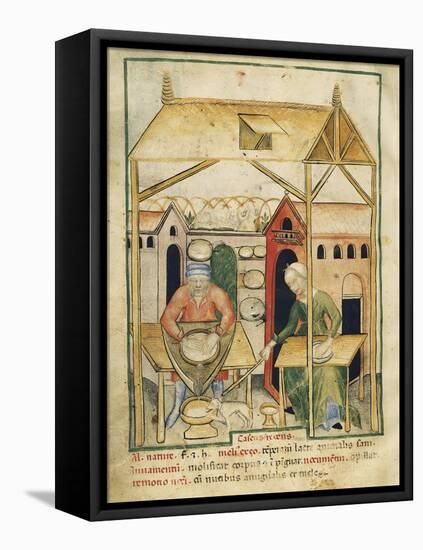 Cheese Production Miniature from the Tacuinum Sanitatis-null-Framed Stretched Canvas