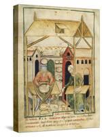 Cheese Production Miniature from the Tacuinum Sanitatis-null-Stretched Canvas