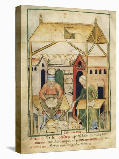 Cheese Production Miniature from the Tacuinum Sanitatis-null-Stretched Canvas
