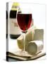 Cheese Still Life with Red Wine-Alena Hrbkova-Stretched Canvas