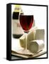 Cheese Still Life with Red Wine-Alena Hrbkova-Framed Stretched Canvas