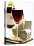 Cheese Still Life with Red Wine-Alena Hrbkova-Stretched Canvas