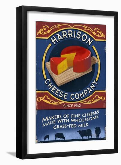 Cheese - Vintage Sign-Lantern Press-Framed Art Print