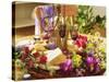 Cheese, Wine, Grapes, Clematis Flowers and Lavender-Friedrich Strauss-Stretched Canvas