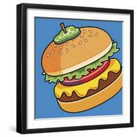 Cheeseburger On Blue-Ron Magnes-Framed Giclee Print