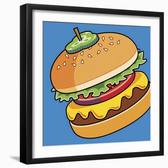 Cheeseburger On Blue-Ron Magnes-Framed Giclee Print