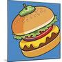 Cheeseburger On Blue-Ron Magnes-Mounted Giclee Print