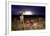 Cheetah and Lightning Storm, Ngorongoro Conservation Area, Tanzania-Paul Souders-Framed Photographic Print