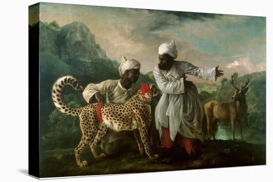 Cheetah and Stag with Two Indians, C.1765-George Stubbs-Stretched Canvas