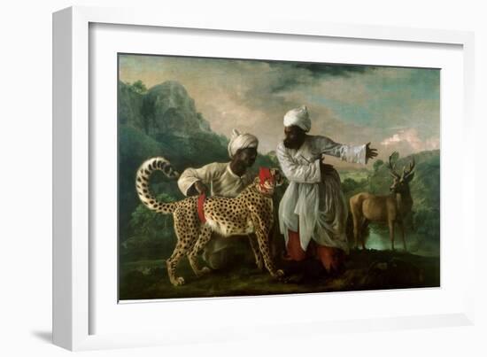 Cheetah and Stag with Two Indians, C.1765-George Stubbs-Framed Giclee Print