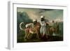 Cheetah and Stag with Two Indians, C.1765-George Stubbs-Framed Giclee Print