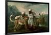 Cheetah and Stag with Two Indians, C.1765-George Stubbs-Framed Giclee Print