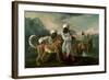 Cheetah and Stag with Two Indians, C.1765-George Stubbs-Framed Giclee Print