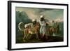 Cheetah and Stag with Two Indians, C.1765-George Stubbs-Framed Giclee Print